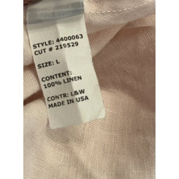 Cut Loose 100% Linen Tank Midi Dress SZ L Sleeveless Scoop Neck Pastel Pale Pink - Picture 10 of 10